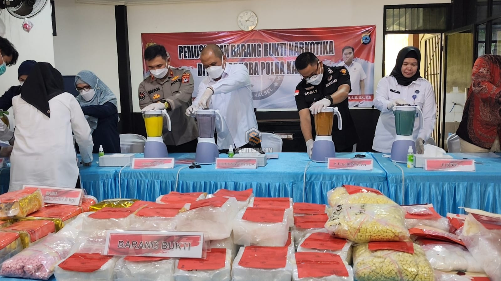 Polda Kalsel Musnahkan 67,6 Kg Sabu dan Puluhan Ribu Ekstasi