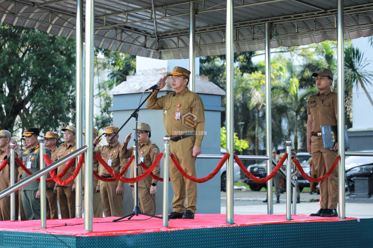 Apel Gabungan Pemprov Kalsel; Gubernur H. Muhidin Tekankan Peningkatan Disiplin ASN dan Pegawai